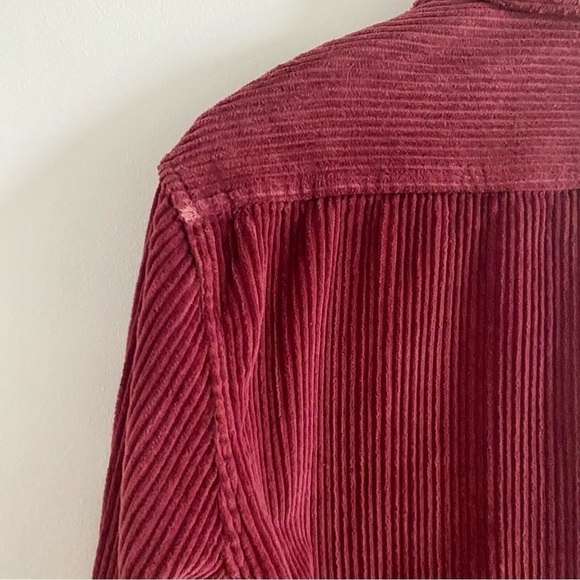 𝅺BENSON Asheville Snap Button Corduroy Cotton Shirt Jacket Plum Red Down Casual - Picture 8 of 15